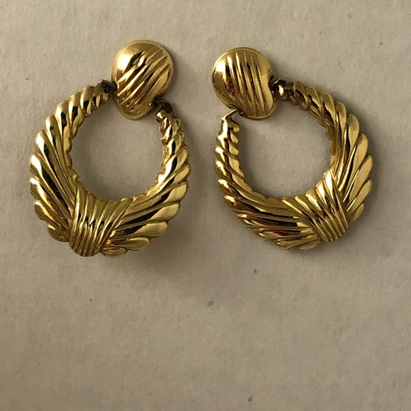 14K gold Jewelry - 14K gold door knocker earrings